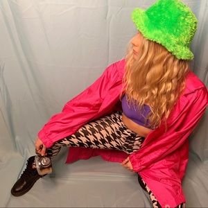 Alorna 90’s pink polyester light rain trench coat